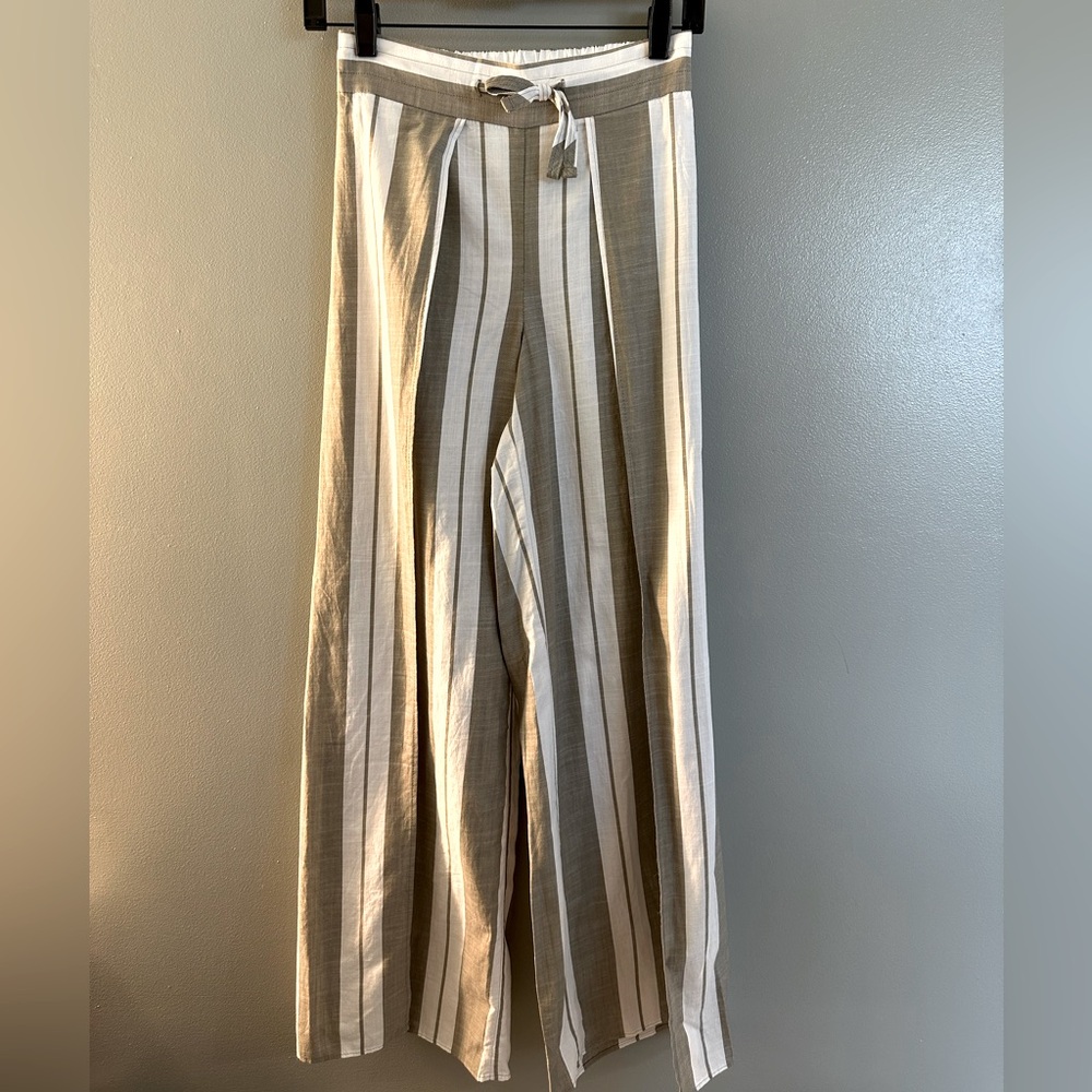 Split hem wide leg high waisted pants